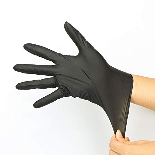 Pausseo Black Disposable Nitrile Gloves Set - Comfortable Rubber Latex Powder Free Medical Exam Tattoos Piercing Glove Kit - 10/50/100 - Pack - Thumbnail 7