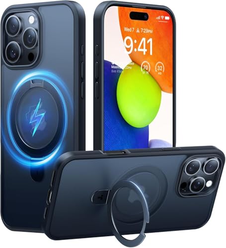 TORRAS Ostand Q1 Guardian für iPhone 16 Pro Hülle für MagSafe (Unsichtbarer Ständer, Nr.1 Magnetkraft,Umfassender Militärischer Schutz) Handyhülle iPh