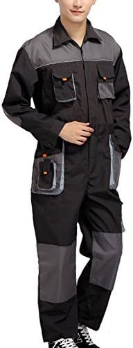 Aolamegs Men's and Women's Long Sleeve Coveralls for Worker Repairman Machine Auto Repair Electric Welding Work Clothing US M
