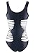 Pink Wind Women's Strappy Cut Out One Piece Bodysuit Monokini Swim Suit,Black,Large