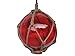 Hampton Nautical Red Japanese Glass Ball Fishing Float with Brown Netting Decoration 8