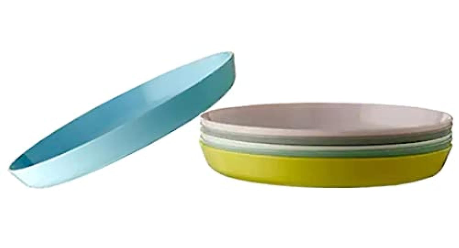 IKEA Kalas Plastic Plate 6 Pack 19 x 2 centimetres Pastel Multi Coloured