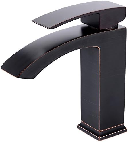 SonTiy Lead Free Bathroom Faucet Single Hole Best Modern Solid Brass Bathroom Sink Faucet Hot &amp; Cold Single Handle Vessel Sink Faucet Oil Rubbed Bronze