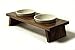 KMG Designs Elevated Feeder Dog cat Food Bowl Set pet Walnut