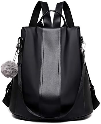 Women Backpack Purse，Anti Theft Shoulder School Bag Fashion Daypack for Girls Waterproof Nylon School Backpack -Black