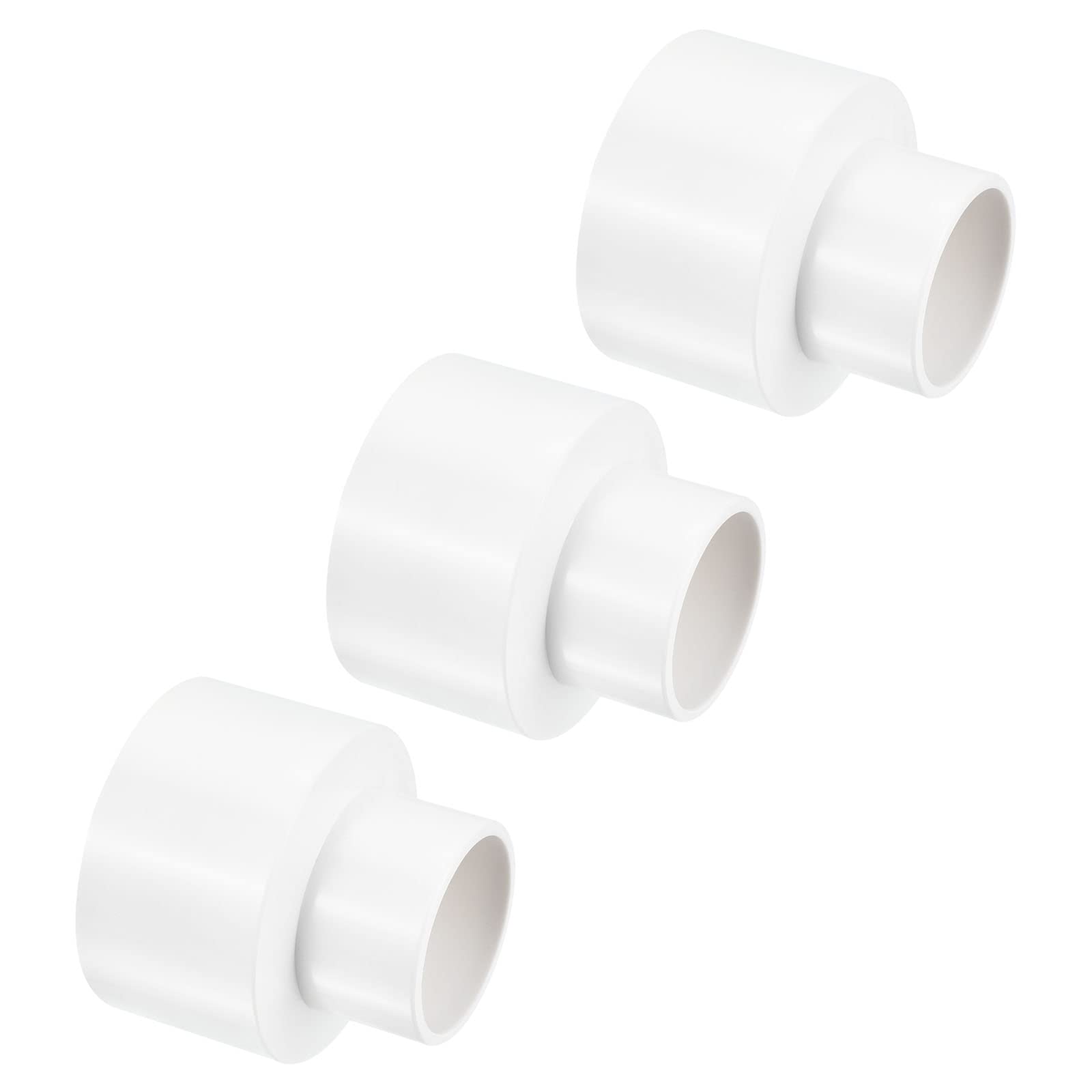 PATIKIL PVC Reducer Pipe Fitting 63mm to 40mm ID, 3 Pack Straight Coupling Adapter Connector, White — image 1