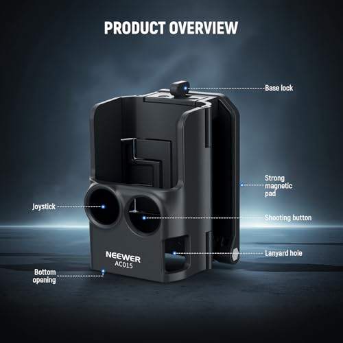 NEEWER Magnetic Mount Stand Compatible with DJI Osmo Pocket 3, 180° Adjustable Lightweight Mini Camera Holder, Multifunctional Accessories Expansion Adapter Bracket for Pocket 3 Battery Handle, AC015