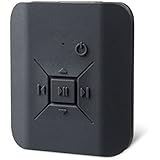 TUNAI CLIP - Bluetooth Headphone Receiver Adapter - 3.5 mm Stereo Output Audio Wireless Adapter for iPhone &amp; Android with Cord Wrap (Black)