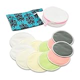 12 pack Breastfeeding Pads, Reusable Washable Nursing Pads,Organic Bamboo Nursing Pads ,With Nice Bags and Laundry Bag By Babygoal 12NP01