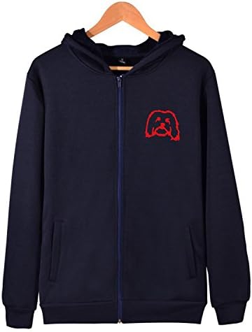 Havanese Dog Head Outdoor Mens Zip Up Hoodie Lightweight Pocket Sweatshirt Pullover Jacket