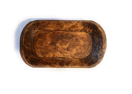 Decorative Wood Dough Bowl- Farmhouse Rustic Bowl- The Durango