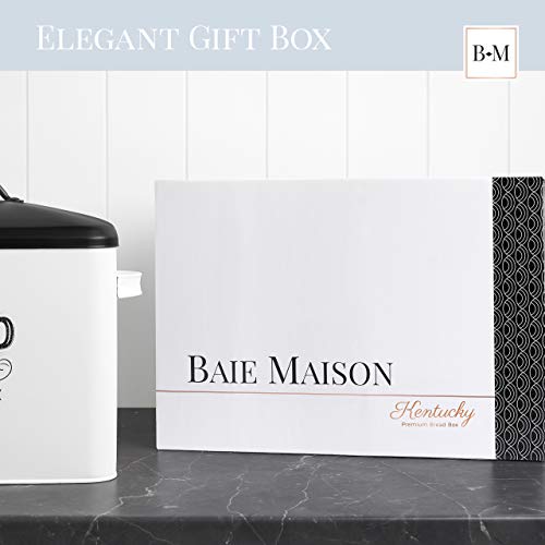 Extra Large White Bread Box with Black Lid Bread Boxes for Kitchen