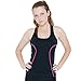 Delfin Spa Women's Heat Maximizing Neoprene Anti Cellulite Full Coverage Racer-Back Exercise Tank, Pink/Black, Small