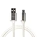 Micro USB Charger Cable, Conwork High Speed USB 2.0 Sync and Charge Cord with PU Leather Coating Braided 3.3ft (White)