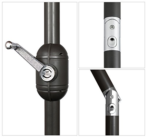 Sekey® Sonnenschirm Ø 300 cm Alu-Ampelschirm Marktschirm Gartenschirm Terrassenschirm Weiß UV50+ – Bild 5