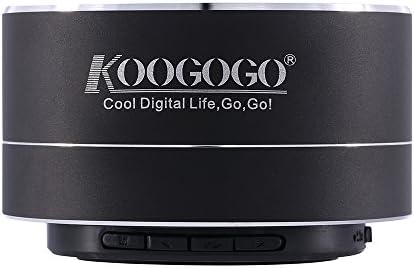 KOOGOGO A10 Stereo Wireless Bluetooth Speaker Smart Mini Portable MP3 Player Mate with Metal Case, Built-in MIC, Bluetooth/LINE-IN(aux)/TF(micro SD Card) ,Support Smartphone,Computers (Black)