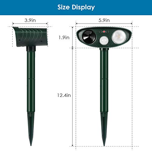 Dog Chaser, Outdoor Solar Powered and Weatherproof Ultrasonic Animal Chaser With PIR Sensor