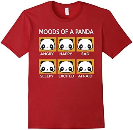 Mens Moods of a panda cool funny tshirt for panda lovers 2XL Cranberry