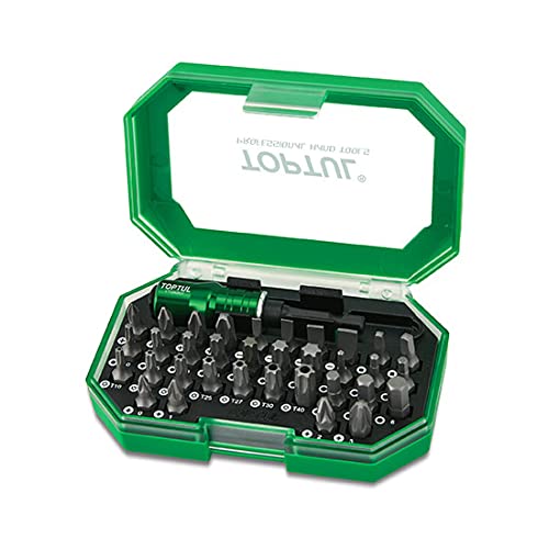 TopTul 35pcs 1/4" Hex Drive Screwdriver Bit SetUniversal Swivel
