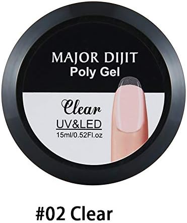 Poly Gel,UV LED Quick Building Poly Nail Gel,Covermason Poly Gel Lasting Finger Nail Crystal Jelly Camouflage UV Lamp Extension 15ML (B)