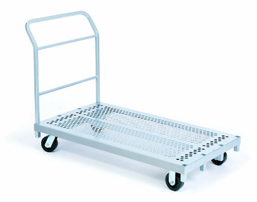 Raymond 3950 Steel Heavy Duty Platform Truck with 1 Push Handle and 5" x 2" Phenolic Caster, 2400 lbs Capacity, 54" Length x 30" Width