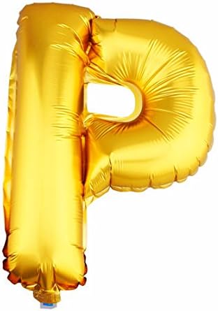 Aerfas 40 Inch Letter Balloons, Gold A-Z Letter And 0-9 Number Aluminum Foil Balloons For Party Decoration Supplies,Can Be Float With Helium, (Letter P)