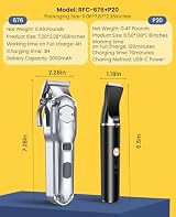 oneisall Dog Clippers 3 in 1 Grooming Kit, IPX7 Waterproof, Low Noise view 9