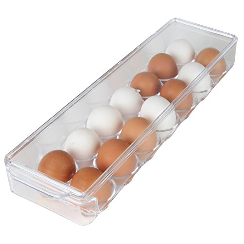 HomeX Clear Acrylic Egg Storage Container with Lid, Durable Design