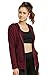 Sofra Women's Thin Cotton Zip Up Hoodie Jacket (M, Burg) Burgundy