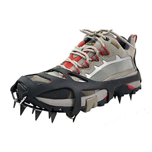 Gear 18 Tooth Crampons Cleats Set Fishing Outdoor Climbing Snow Ice Crampons Catch Snow Claw Antiskid Shoe Spikes(1 pair)
