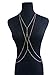 Defiro Crossover Harness Body Chain Thin Beach Bikini, Gold-1, Size No Size