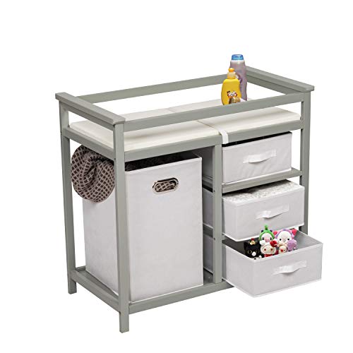 Kinbor Baby Changing Table Infant Diaper Station Nursery Organizer with