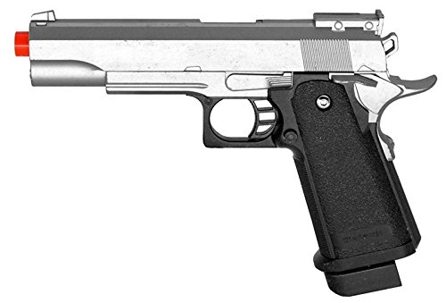 G6 Airsoft Spring Pistol Colt 1911 Replica Metal Gun FPS M9 Silver (Best Air Pistol For Hunting Uk)