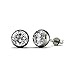 Cate & Chloe Blaire 18k White Gold Stud Earrings with Crystals, Twilight Sparkle Round Cut Diamond Crystals Silver Studs Earrings, Wedding Anniversary (White Gold)