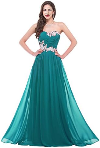 CaliaDress Women Long Applique Evening Bridesmaid Dresses Prom Gowns C001LF Turquoise US18W