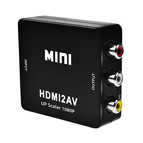 HDMI to RCA Converter, PeoTRIOL 1080P HDMI to AV 3RCA Composite CVBS Video Audio HDMI2RCA Adapter Box Support PAL/NTSC for PC Laptop Xbox Blue-Ray PS4/PS3 HD TV VHS VCR Comb Camera DVD Color Box