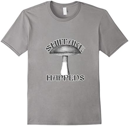 Shiitake Happens funny tee shirt - Male Medium - Slate