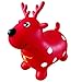 AppleRound Reindeer Bouncer with Hand Pump, Inflatable Deer Space Hopper, Ride-on Bouncy Animal (Red)