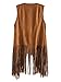Persun Women's Fashion Festival Casual Tassel Detail Suedette Waistcoat