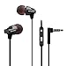 Wired Metal Earbuds Earphones with Microphone, Bass Stereo Noise Isolating Ear Buds In ear Earphones, Volume Control 3.5mm Headphones for iPhone iPod iPad Android Smartphone Tablet MP3/4 -Black
