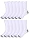 12 Pair Mens Active Performance Casual Dress Crew Cotton Socks Mid Calf White