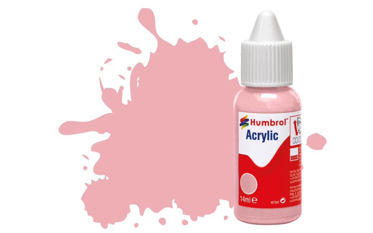 Humbrol Model Paint - DB0057 No 57 Pink - Matt (14ml), Acrylic Paints for Models, Plastic, Metal, Wood, Glass, Ceramics and More, Acrylic Touch Up Coat - Hobby Bottle for Craft Kits
