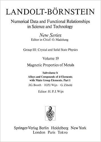 Alloys And Compounds Of D Elements With Main Group Elements Legierungen Und Verbindungen Von D Elementen Mit Elementen Der Hauptgruppen Part 1 In Science And Technology New Series 19b Booth