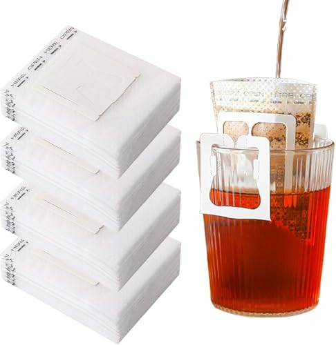 200 PCS Disposable Hanging Ear Coffee Filter Bags, Single Serve Drip Coffee Paper Bags for Home, Office, Outdoor, Portable Brewing, Mess-Free, Compatible with Cups, Mugs, Glasses