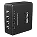 QICENT Desktop 31Watt 4-Ports USB Wall Charger Travel Adapter US Plug Power Cord for iPhone iPad Air ipod Samsung Galaxy Nexus HTC Motorola LG Google - Black