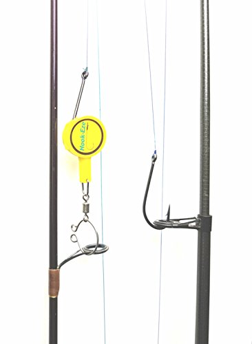 HOOK-EZE Fishing Gear Knot Tying Tool for Hooks Jigs Swivels (Yellow) | Line Cutter |Cover Hooks on Fishing Poles Travel Safely Fully Rigged. Ideal for Bass Ice Kayak Fishing