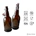 Secure Swing 16 oz Beer Bottles with Ceram-Seal Ceramic Cap for Fermentation & Carbonation of Beer, Soda, & Kombucha - 6 Pack - Amber