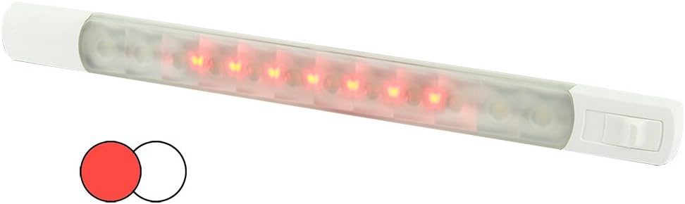 Hella Marine  Surface Strip Light w/Switch - White/Red LEDs - 12V