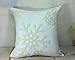Elife Soft Square Snowflake Theme Home Decorative Canvas Cotton Embroidery Throw Pillow Covers 18x18 Case Cushion Cover Decorative Decor for Couch Bed Chair(1Pcs, White)