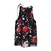 Froomer Fashion Women's Halter Ruffled Neck Chiffon Blouses Sleeveless Floral Shirts (Asian L, Black)